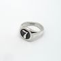 Personalised Number Round Silver Signet Ring, thumbnail 3 of 4