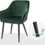 Dining Chair Velvet Armchair With Armrests, thumbnail 7 of 9