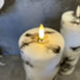 20cm Marbled Grey LED Pillar Candle – Real Wax, thumbnail 11 of 12