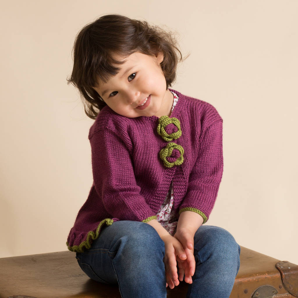 String barbecue dynamic Hand Knitted Cardigan For Girls By attic | notonthehighstreet.com