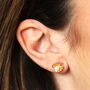 Pearl Clam Shell Stud Earrings In Gold Plating, thumbnail 2 of 4