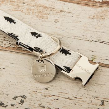 The Balmoral Black And White Fir Tree Dog Collar, 2 of 3