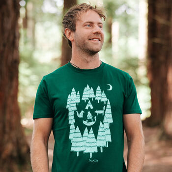 Organic Men's Foxes In The Forest T Shirt, 2 of 5