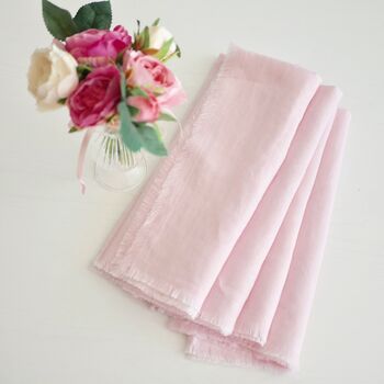Pair Of Softest French Linen Blush Napkins, 2 of 9