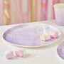 Gold Watercolour Speckle Lilac Paper Plates, thumbnail 1 of 2