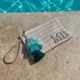 Personalised Straw Patch Pouch Wristlet Clutch Bag, thumbnail 1 of 6