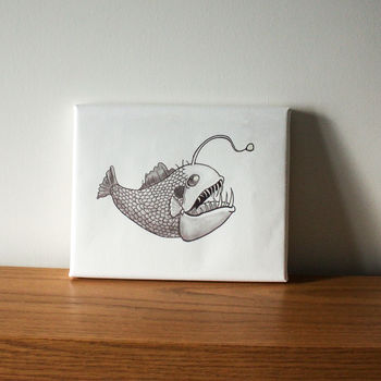 Angler Fish Glow In The Dark Canvas, 2 of 5