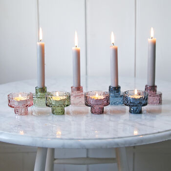 Ripple Two Way Coloured Glass Candleholder, 5 of 5