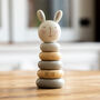 Personalised Wooden Stacker Toy Rabbit Bear Or Elephant, thumbnail 11 of 12