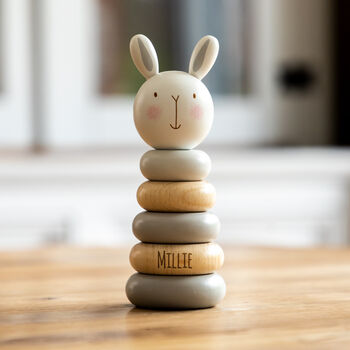 Personalised Wooden Stacker Toy Rabbit Bear Or Elephant, 11 of 12