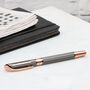 Personalised Gunmetal And Rose Gold Plated Fountain Pen, thumbnail 2 of 5