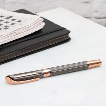 Personalised Gunmetal And Rose Gold Plated Fountain Pen, 2 of 5