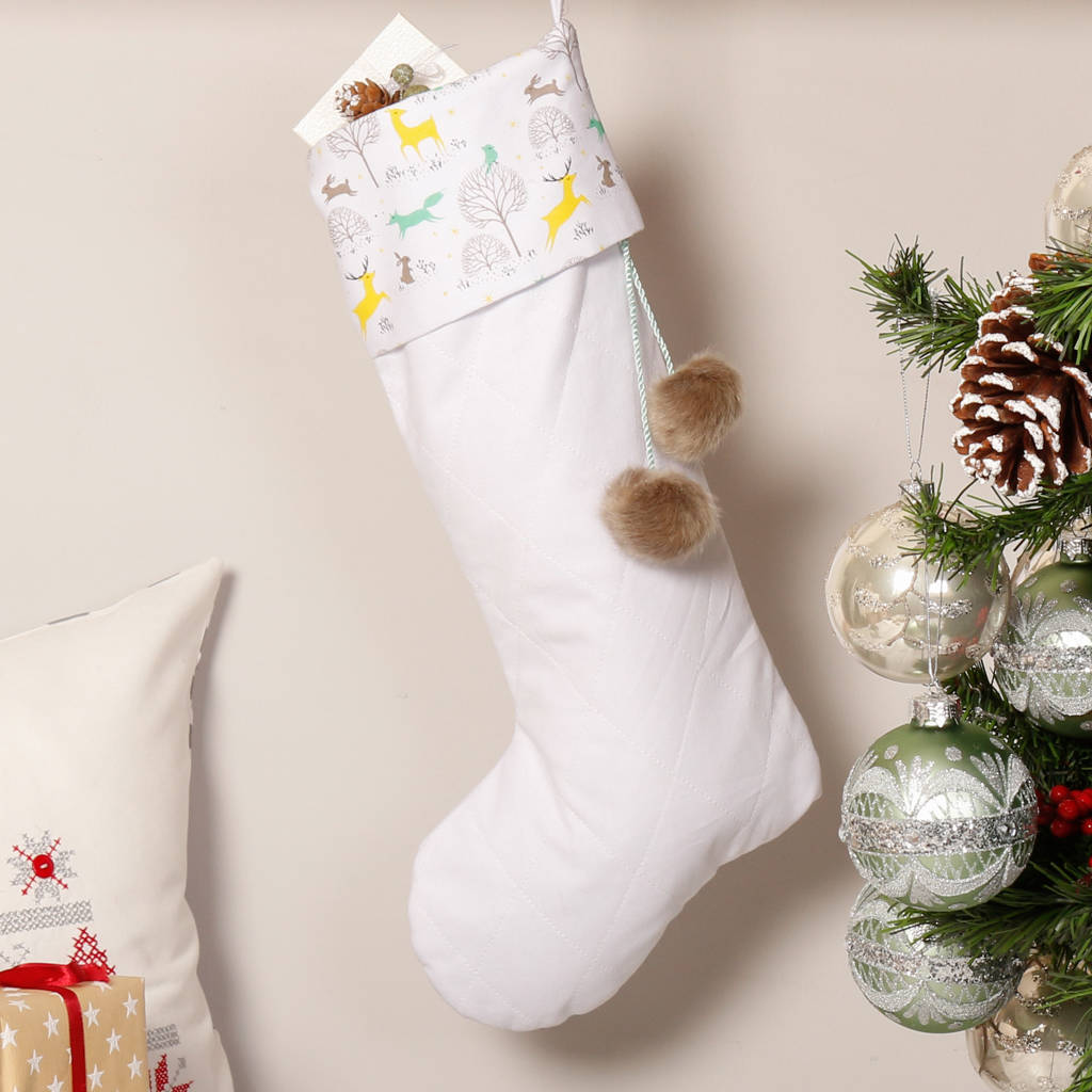 contemporary white nordic christmas stockings by dibor