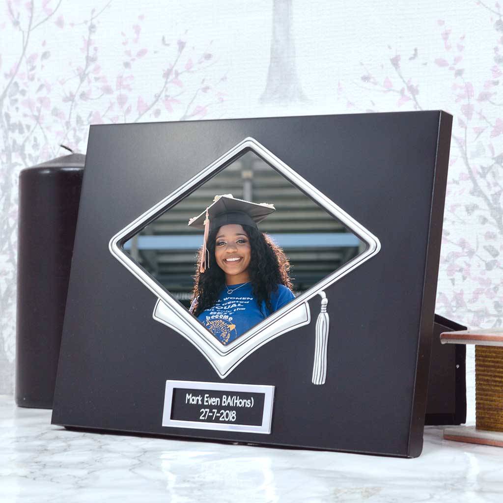Black Personalised Graduation Photo Frame Gift, 1 of 2
