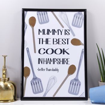 Personalised 'Mummy Is The Best Cook' Print, 7 of 9