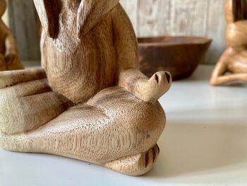 Lotus Pose Yoga Bunny 3cm Rabbit Figurine Gift For Yoga, 2 of 9