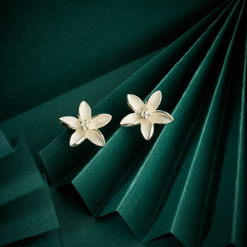 Matt Finish Flower Shaped Stud Earrings, 4 of 4