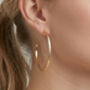 Shikaku 18 K Gold Plated Thin Large Hoop Earrings, thumbnail 4 of 6