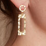 Hammered Rectangle Gold Plated Earrings, thumbnail 3 of 5