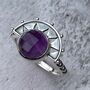 Sterling Silver Crown Amethyst Statement Ring, thumbnail 7 of 11