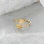 Adjustable Double Leaf Ring In Gold Vermeil, thumbnail 1 of 4