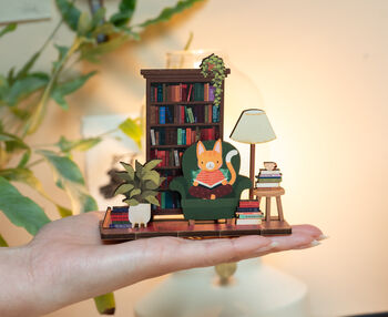 Personalised Reader Cat Birthday Pop Out Card, 3 of 6