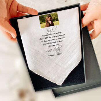 Wedding Handkerchief From Your Dog With Photo, 4 of 6