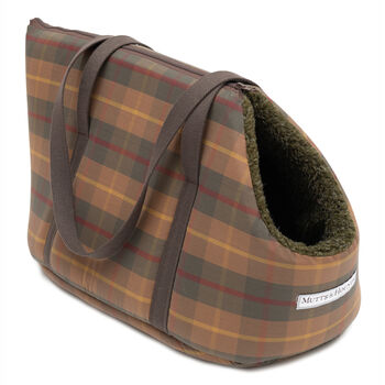 Tartan Wax And Olive Sherpa Dog Carrier, 2 of 4