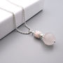 Pink Opal And Rose Quartz Necklace October Birthstone, thumbnail 2 of 4
