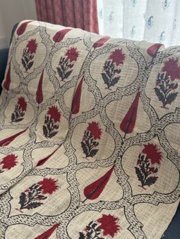 Block Printed Colourful Cotton Sofa Throw, 10 of 11