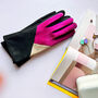 Colour Block Suede Touch Screen Gloves, thumbnail 8 of 10