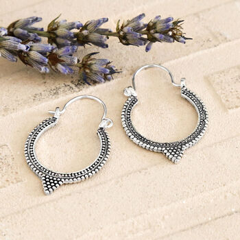 Sterling Silver Tipped Harbala Hoops, 2 of 4