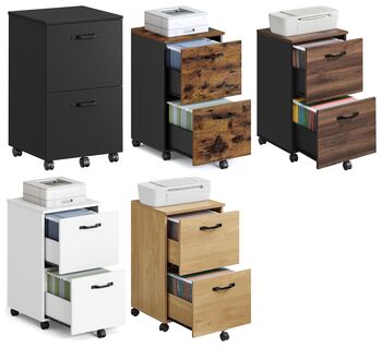 Industrial Mobile Filing Cabinet With Two Drawers, 8 of 8