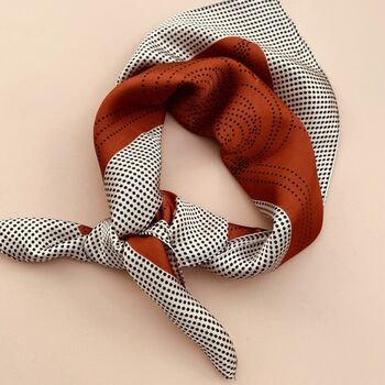 Burnt Orange Dot Print Scarf, 4 of 5