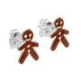 Sterling Silver Gingerbread Man Stud Earrings – Perfect Stocking Filler Or Secret Santa Gift, thumbnail 1 of 3