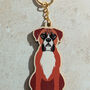 Boxer Dog Wooden Keyring With Optional Christmas Card, thumbnail 6 of 12
