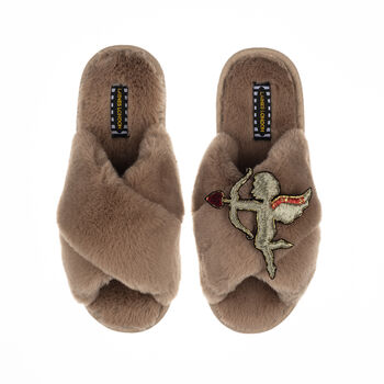 Classic Laines Slippers With Valentines Cupid Brooch, 4 of 7