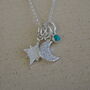 Sterling Silver Star And Moon Birthstone Pendants, thumbnail 4 of 11