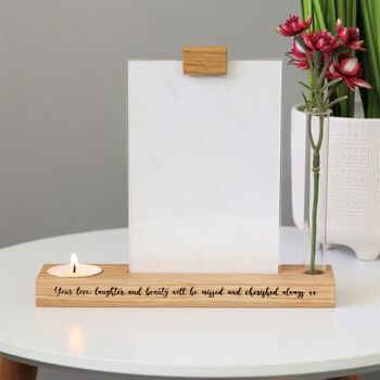 Personalised Memorial Candle Holder Vase Photo Frame, 2 of 11
