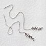 Sterling Silver Fern Threader Earrings, thumbnail 1 of 5