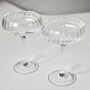 Pair Of Art Deco Style Hand Blown Champagne Glasses, thumbnail 2 of 12