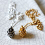 Baby Pine Cone Necklace Gold/Silver, thumbnail 10 of 11