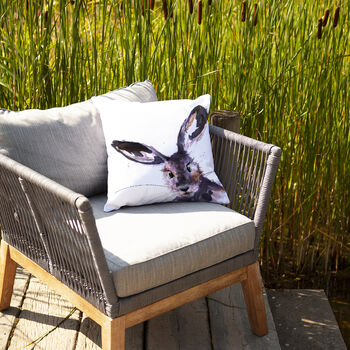 Inky Hare Outdoor Cushion For Garden Furniture, 3 of 9
