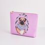 Catherine Rowe Pet Portraits Pug Pink Cotton Pouch, thumbnail 2 of 5