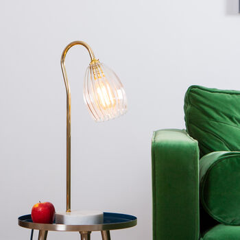 Clear Ribbed Glass Table Lamp, 5 of 6