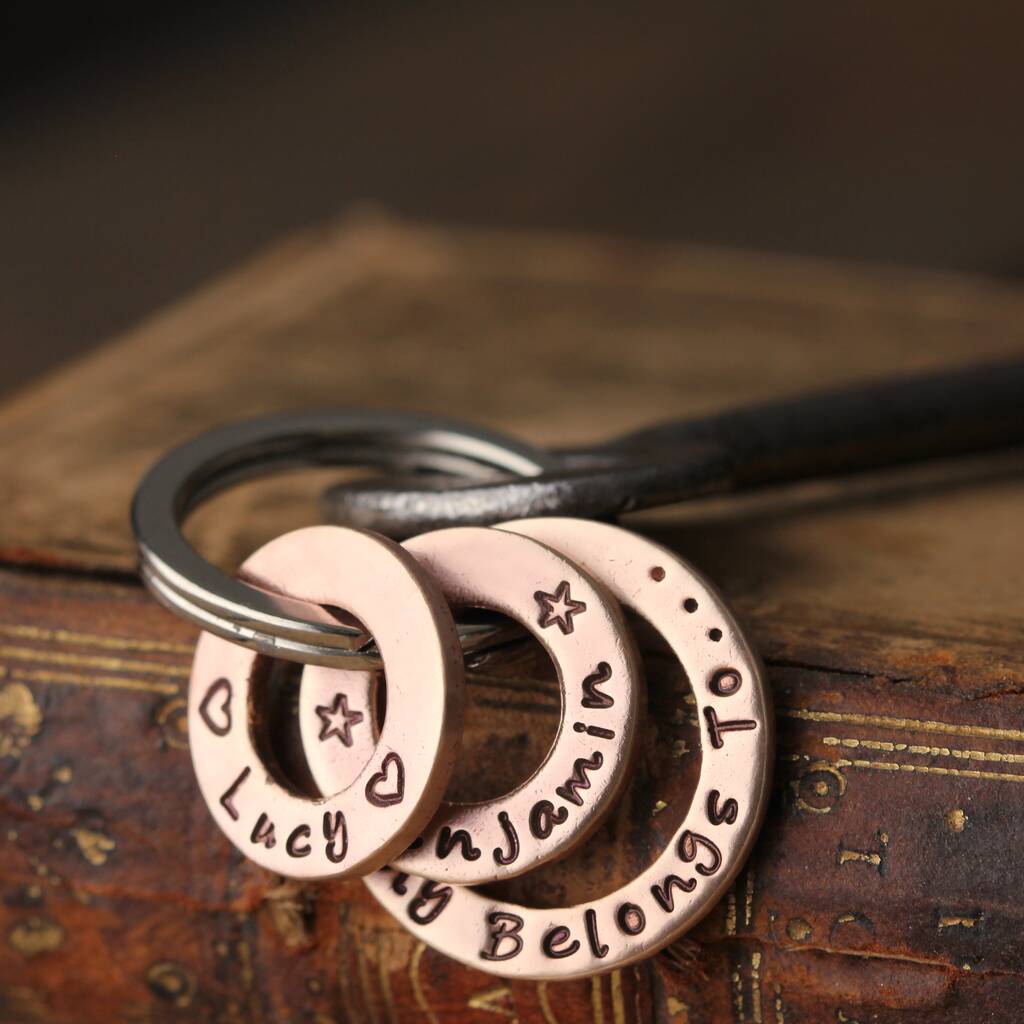 This Daddy Belongs To… Personalised Copper Keyring, 1 of 7