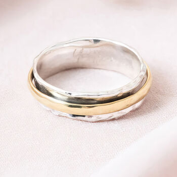 Personalised Molten Edge Sterling Silver Spinner Ring, 2 of 11