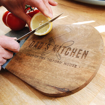 Personalised Chopping Board, 'Dad's Kitchen: Chef Of…', 4 of 5