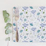 Set Of Four Blue Parsley Placemats, thumbnail 1 of 4