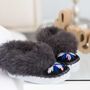 Childrens Dark Grey Sheepers Slippers, thumbnail 2 of 7